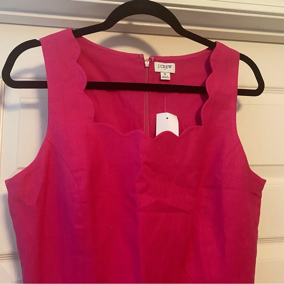 NWT J Crew scalloped basketweave pink dress - Picture 4 of 8
